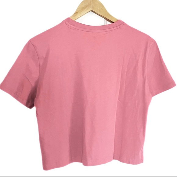 NWT Adidas Essentials 3 Stripe Cropped Tee in Pink Coral Size Medium - Picture 6 of 6